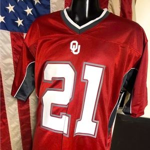 NWT New OU Oklahoma SOONERS #21 red Football Jersey Mens Large
